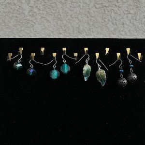 Boho teal earrings set